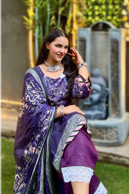 Inara Amethyst Grace | Lawn Cotton Pakistani Suit Set