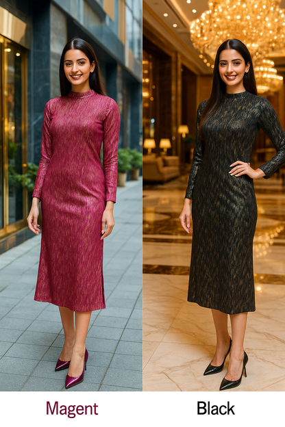 Celeste Shimmer Midi Dress