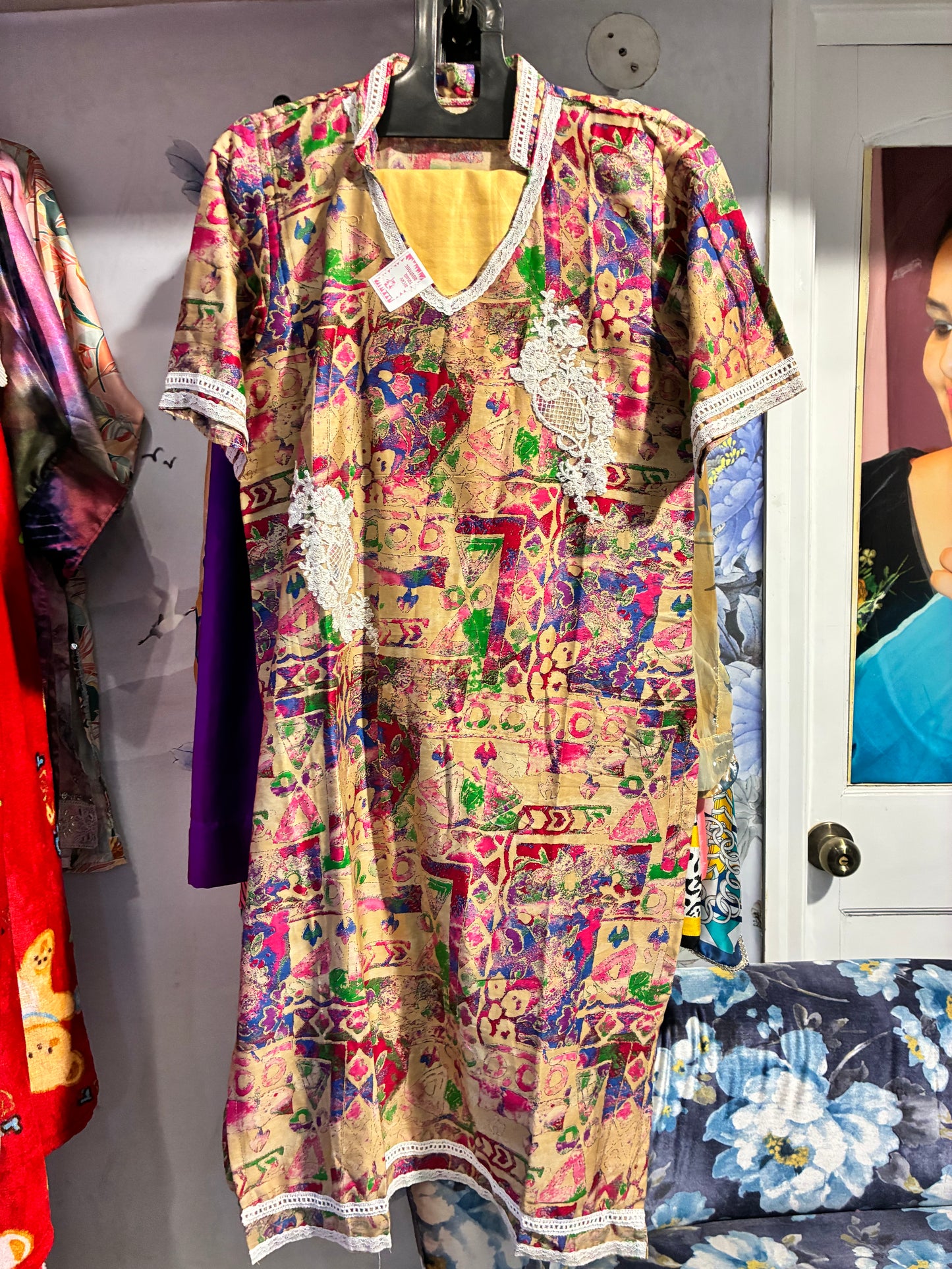 Vintage Mosaic Cotton Kurta Set