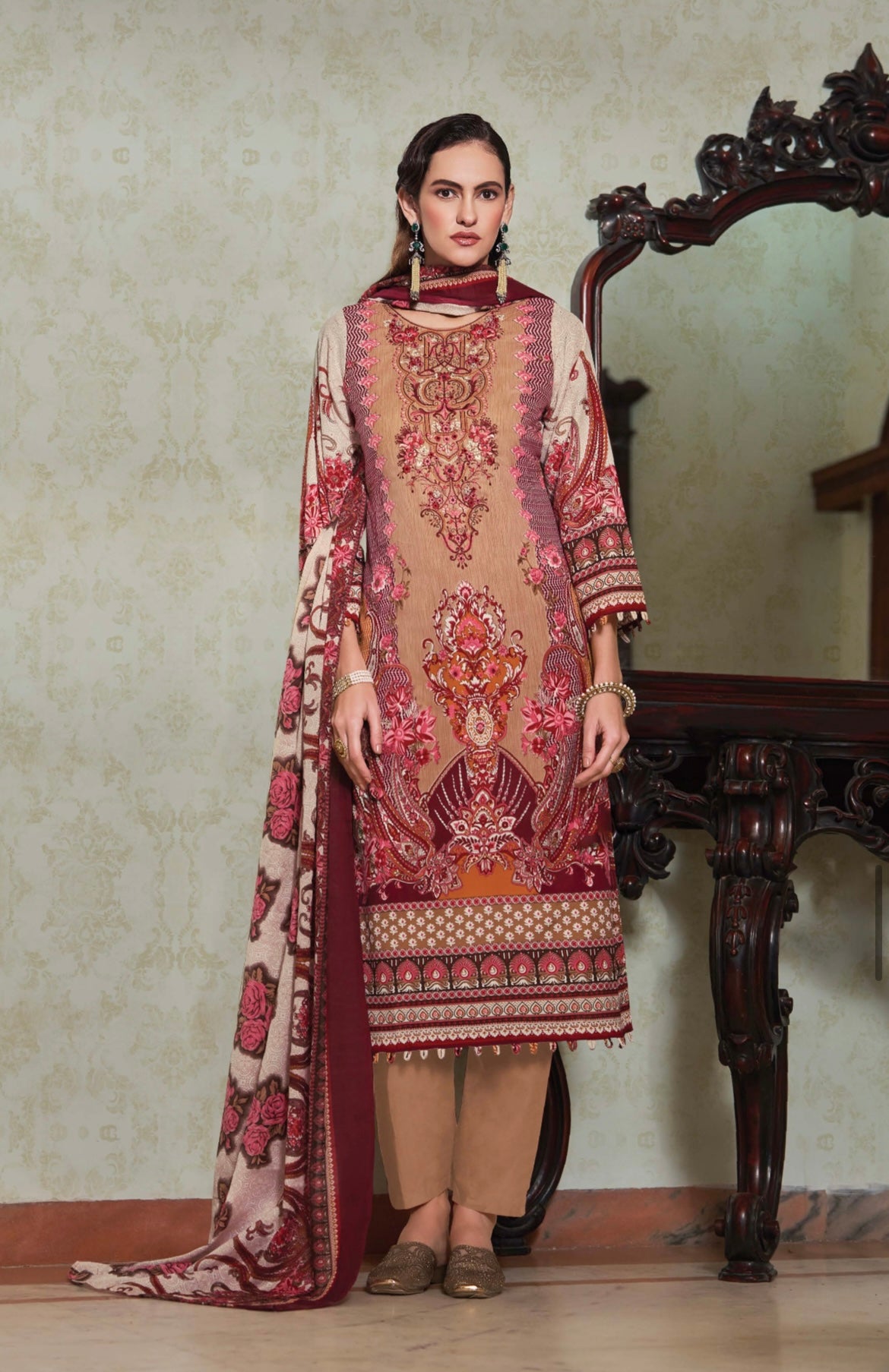 Aafreen Earthy Charm | Lawn Cotton Pakistani Suit Set