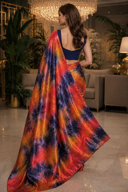 Phoenix Flame Ready-to-Wear Luxe Satin Saree