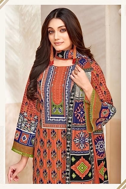 Aafreen Terracotta Mosaic Pakistani Suit Set