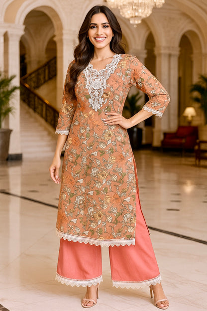 Floral Mist Cotton Kurta Set