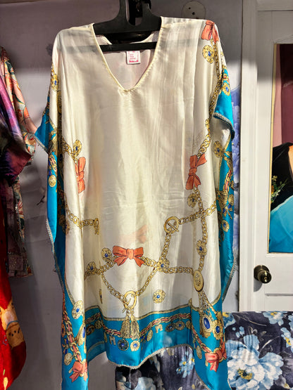 Azure Vrsace Luxe Satin Kaftan Top