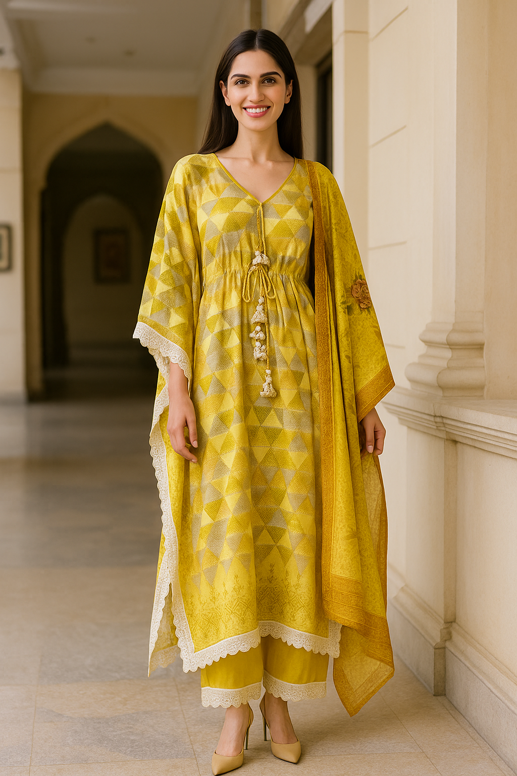 Saher Kaftan Suit Set