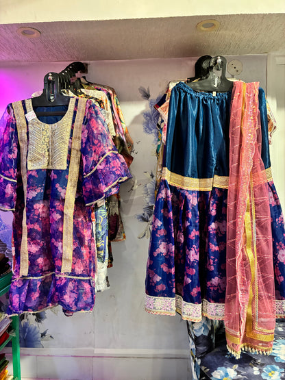 Midnight Bloom Pakistani Sharara Set