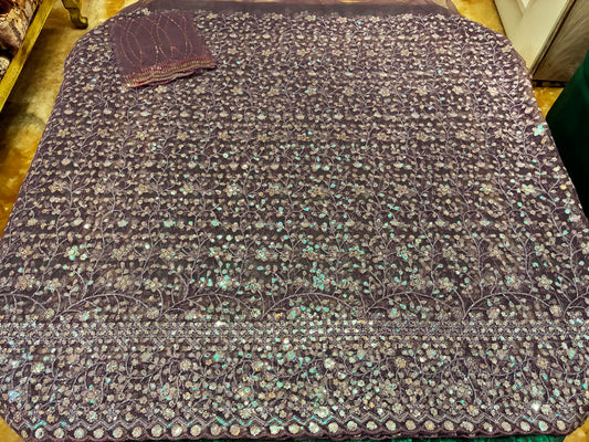Twilight Blossom Luxe Net Saree