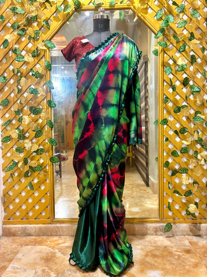 Nocturne Prism Ready-to-Wear Luxe Satin Saree
