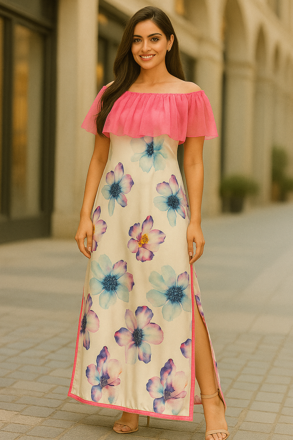 Ted Bakerr Blush Bloom Maxi Gown