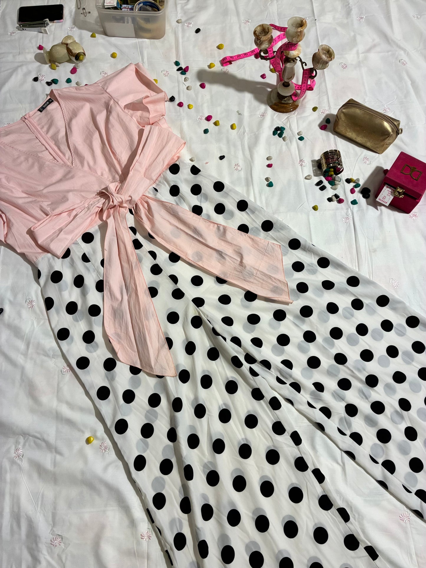 Blush Polka Elegance Jumpsuit
