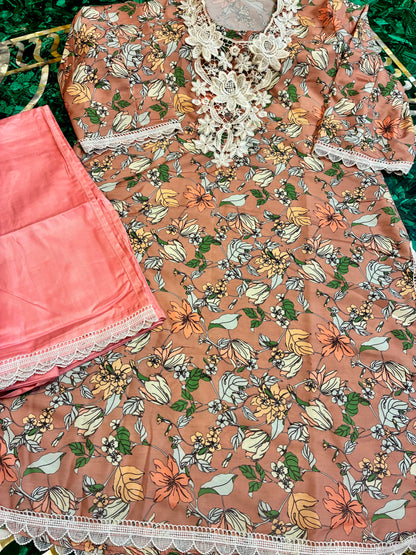 Floral Mist Cotton Kurta Set