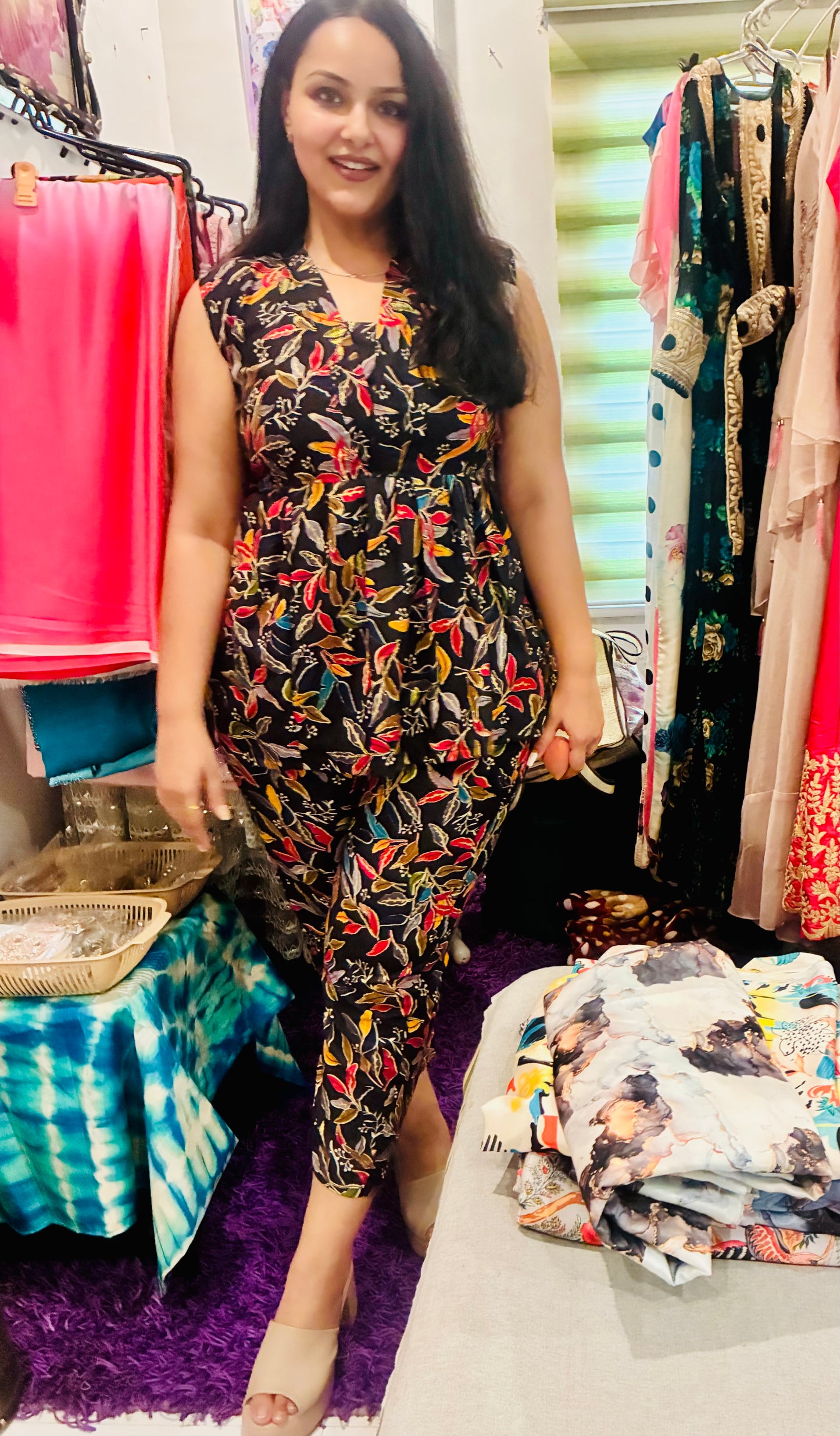 Black Botanica Cotton Co-ord Set