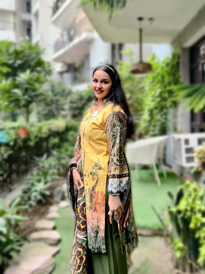 Noor-E-Zahra | Lawn Cotton Pakistani Suit Set