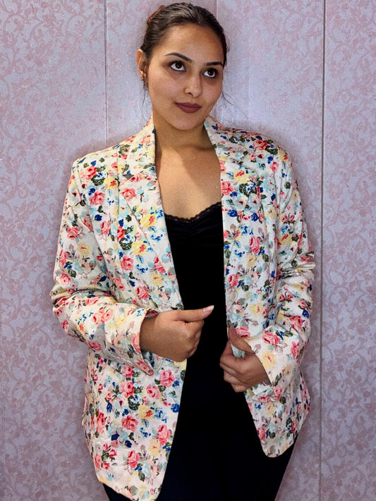 Ivory Garden Floral Winter Coat