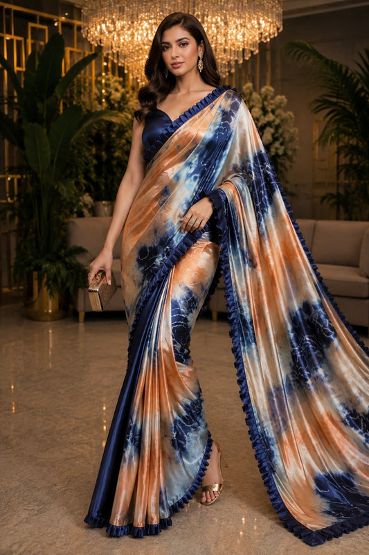 Silver Tide Ready-to-Wear Luxe Satin Saree