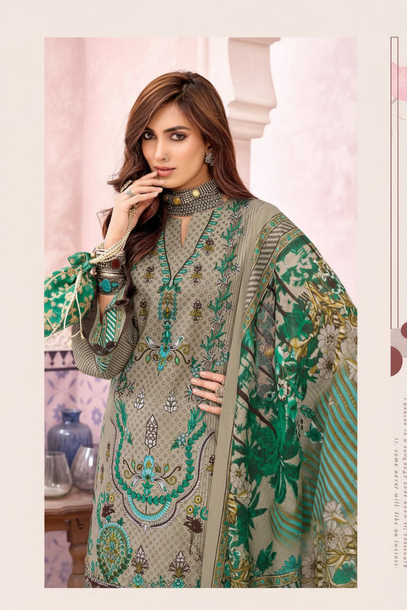 Ameera Teal Grace | Lawn Cotton Pakistani Suit Set