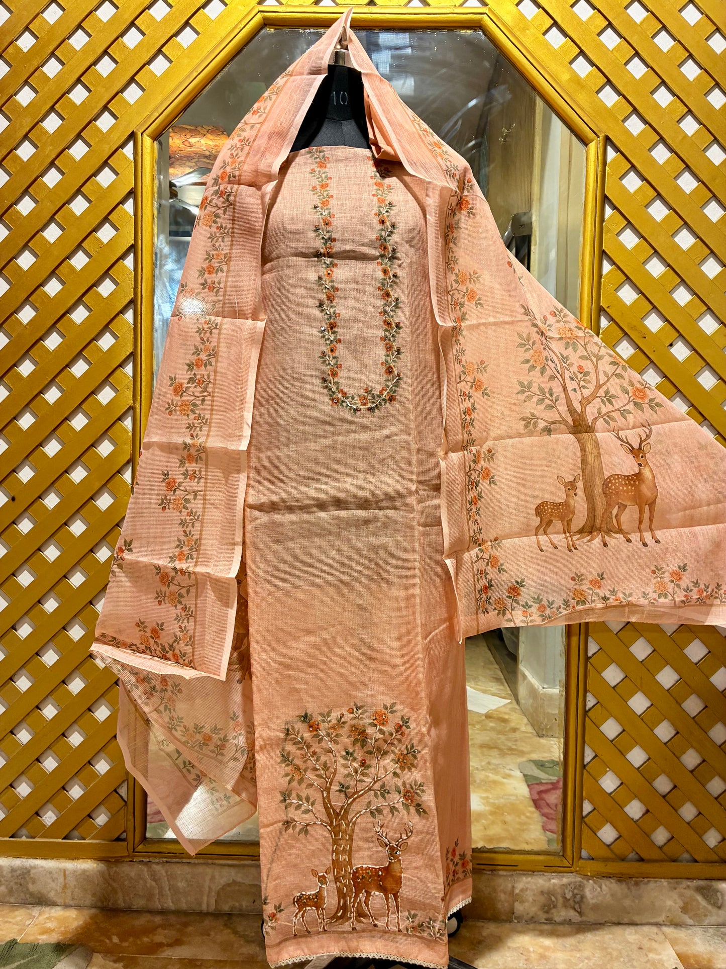 Vanraj Garden Kota Doria Embroidered Suit Set