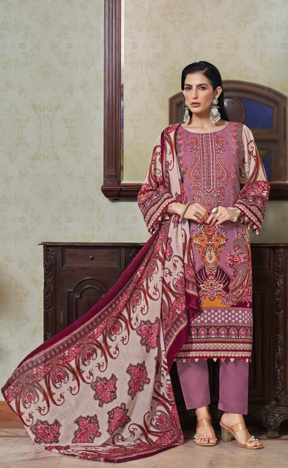 Naira Meadow | Lawn Cotton Embroidered Pakistani Suit Set