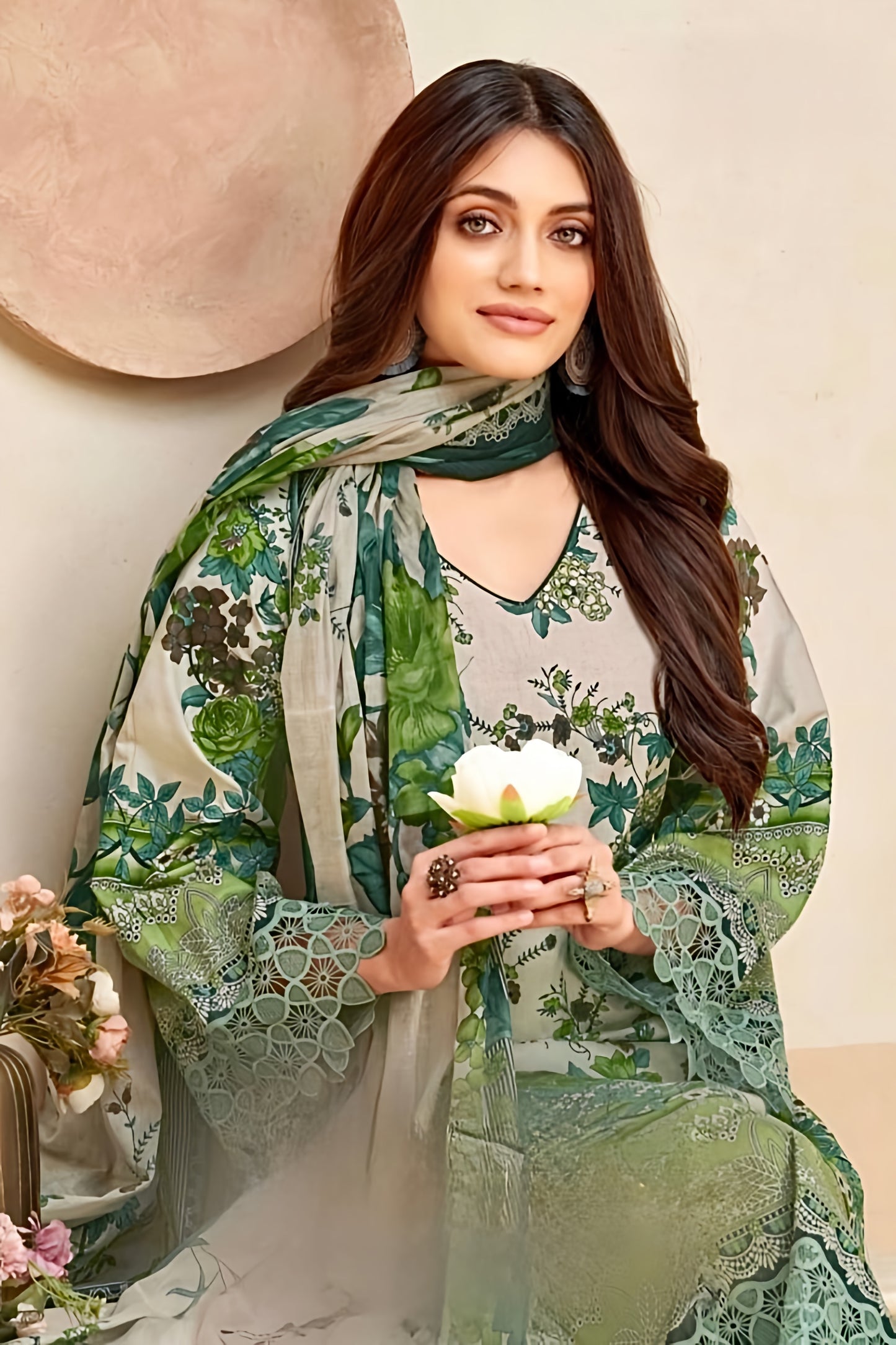 Noor-E-Zemana Emerald Garden Pakistani Suit Set