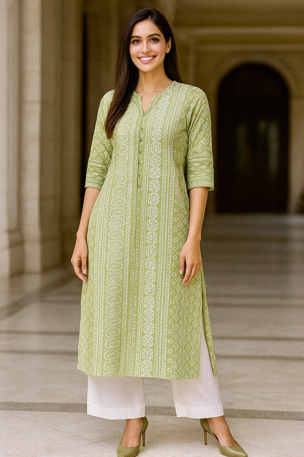 Mint Nazm Kurta Set
