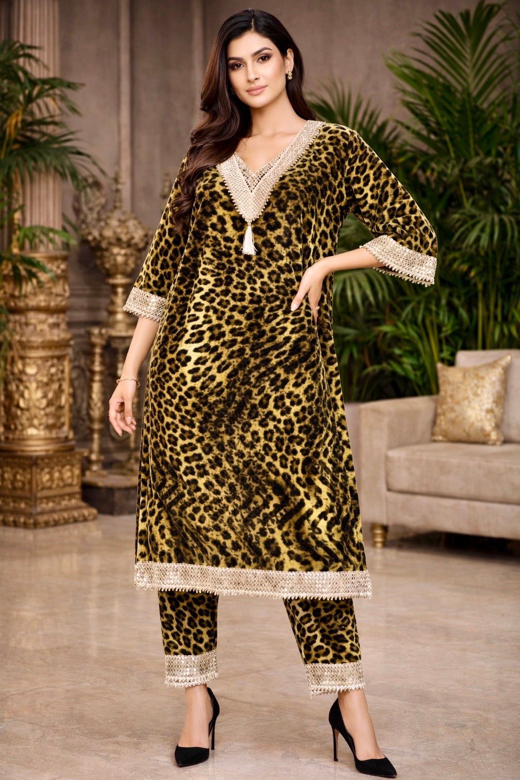 Jungle Luxe Velvet Kurta Set