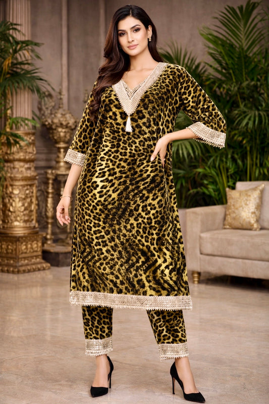 Jungle Luxe Velvet Kurta Set