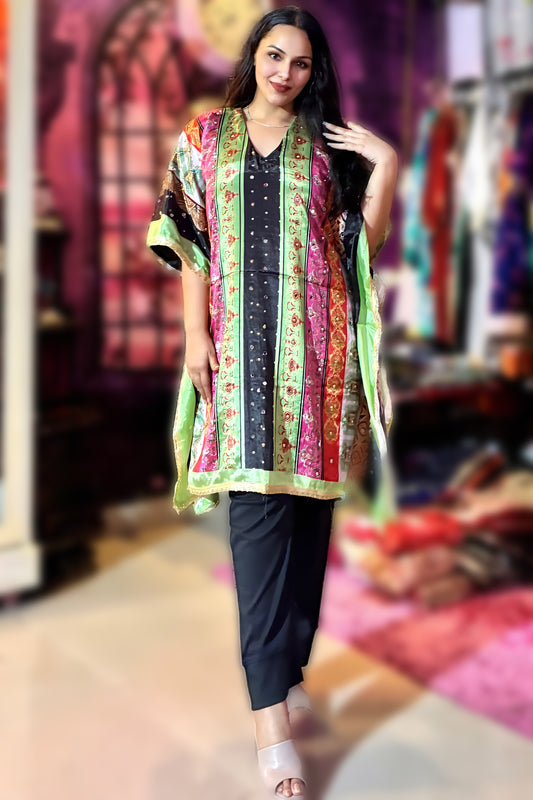 Multihue Crepe Kaftan