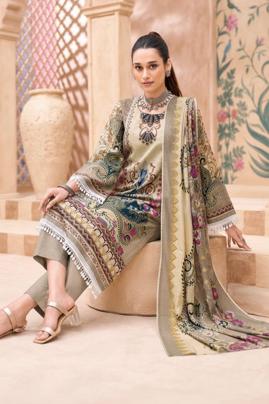 Noor Sand Bloom | Lawn Cotton Embroidered Pakistani Suit Set