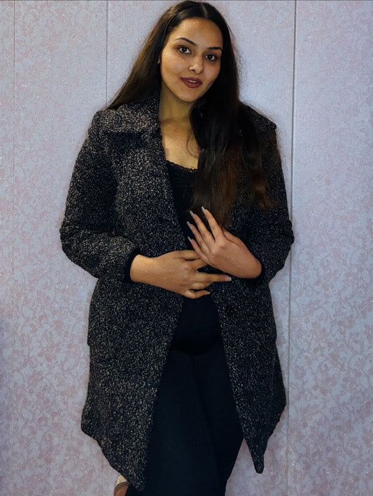 Charcoal Luxe Long Winter Coat