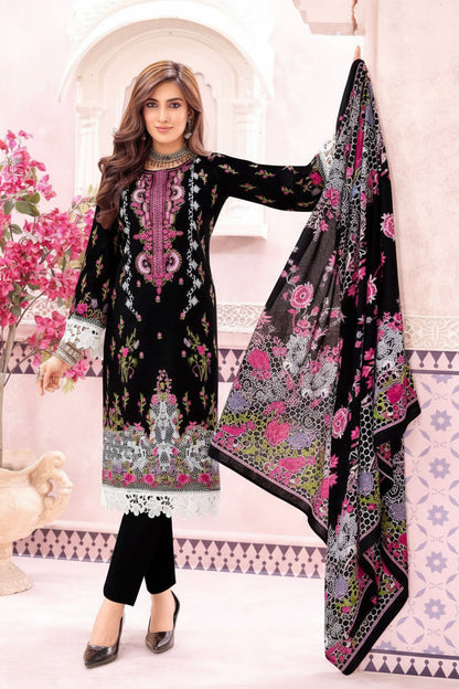 Aafreen Rosewood Noir | Lawn Cotton Pakistani Suit Set