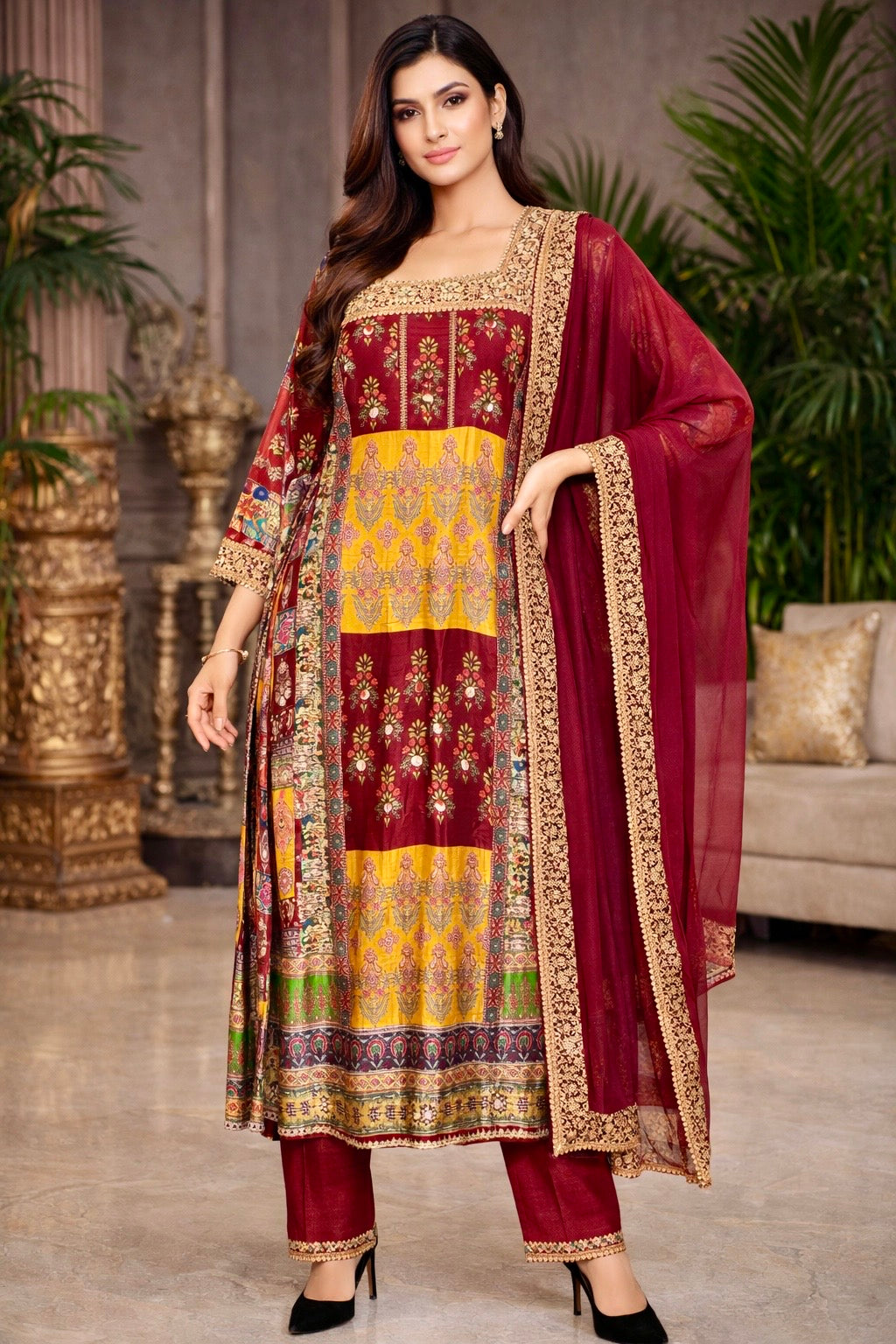 Ruhani Rang Mahal Firan Style Suit Set