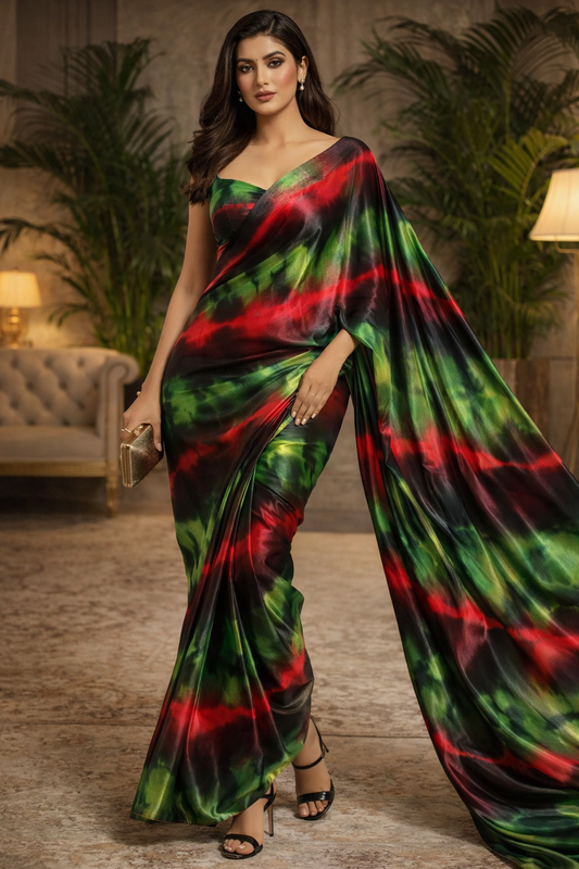 Prism Luxe Satin Saree