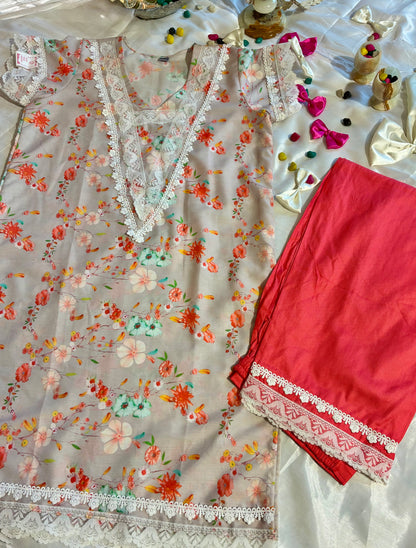 Peach Éclat Kurta Set