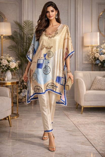 Royal Carriage Satin Kaftan Top