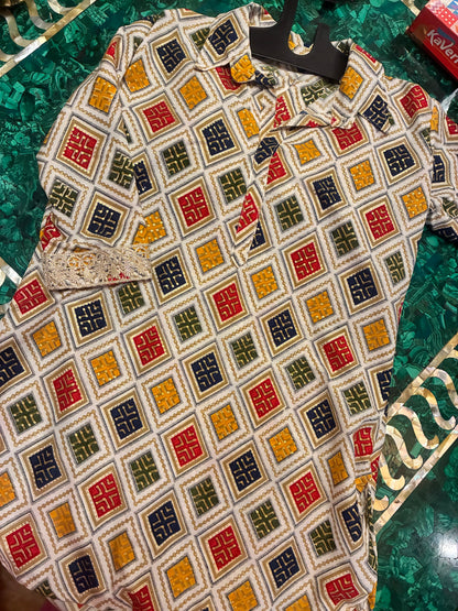 Ivory Mosaic Cotton Co-ord Set