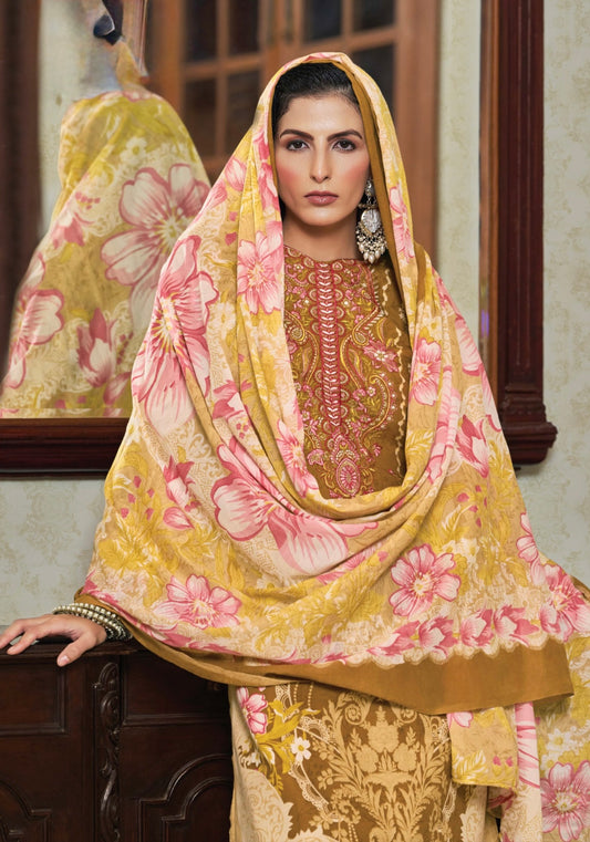 Noor Sand Bloom | Lawn Cotton Embroidered Pakistani Suit Set