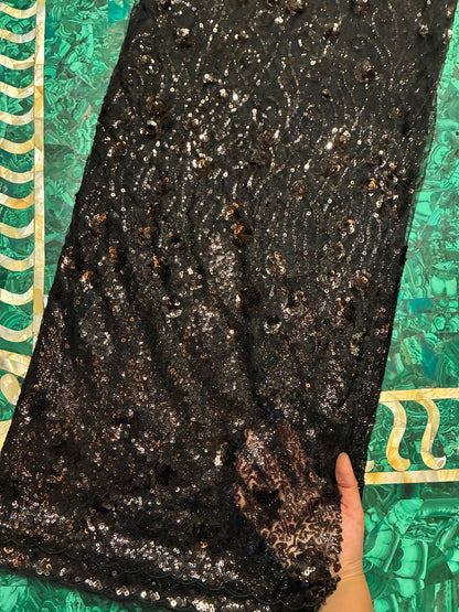 Noir Bloom Luxe Net Saree