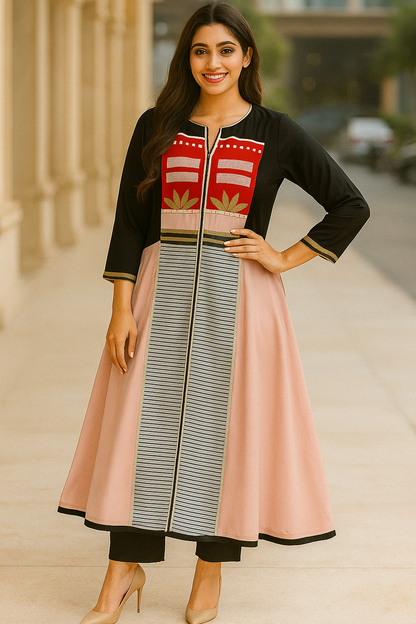 Cotton Frock-style Kurta Set