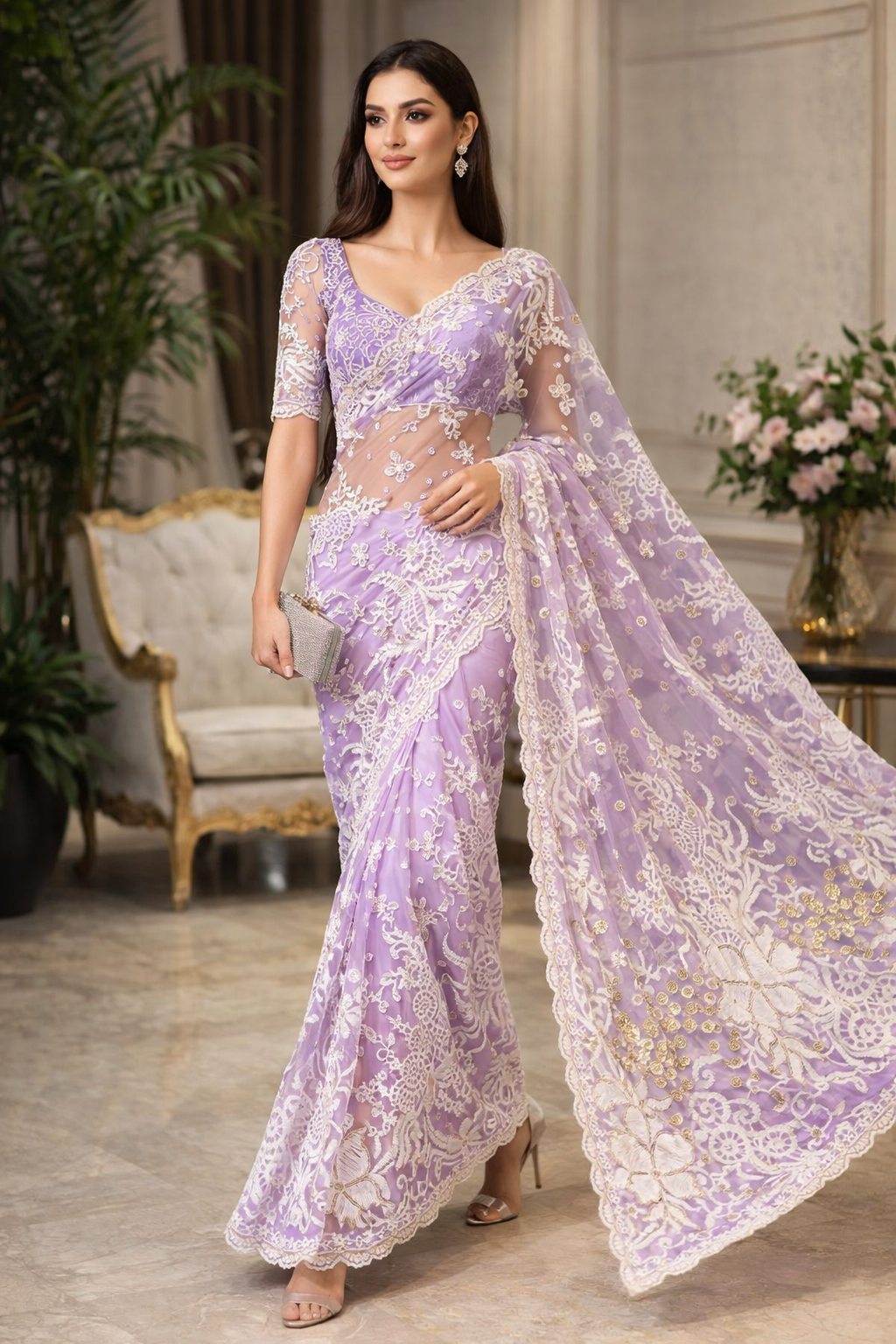 Iris Veil Net Saree