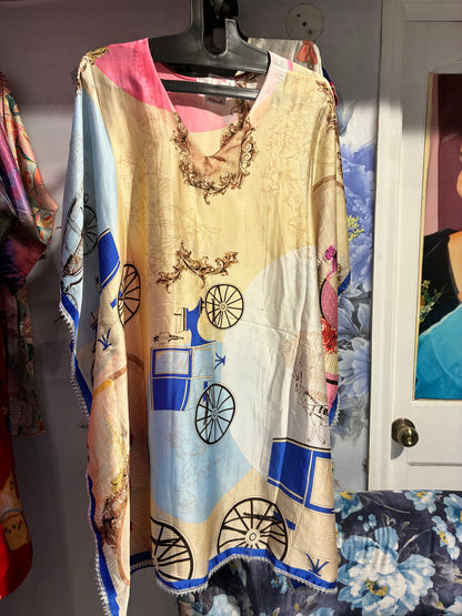 Royal Carriage Satin Kaftan Top