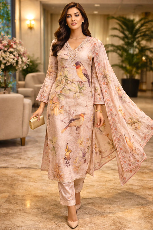 Birdsong Garden Mulmul Suit Set
