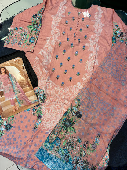 Gulbahar Blush Pink | Lawn Cotton Pakistani Suit Set