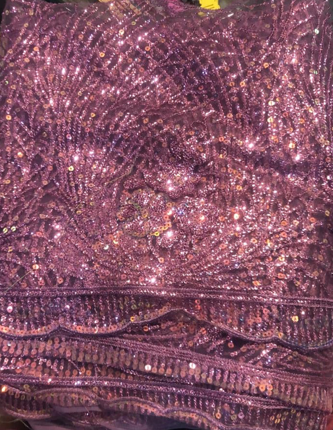 Rosewood Plum Luxe Net Saree