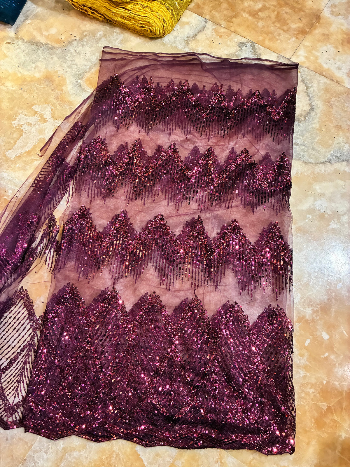 Midnight Pyramid Embellished Net Saree