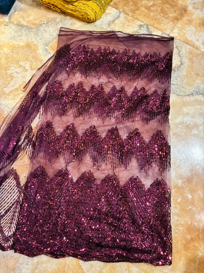 Midnight Pyramid Embellished Net Saree