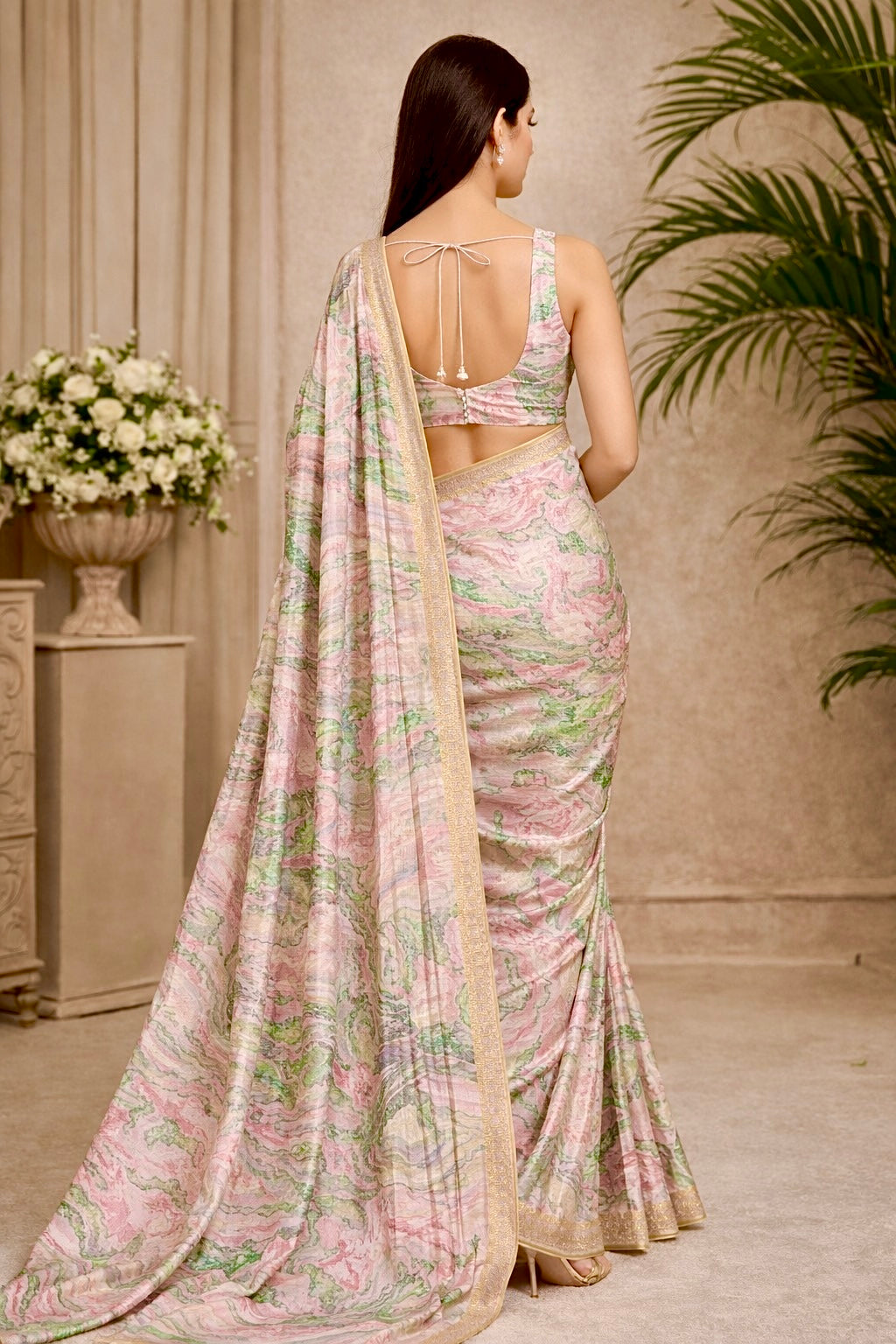 Marble Mist Bhagalpuri Silk Saree