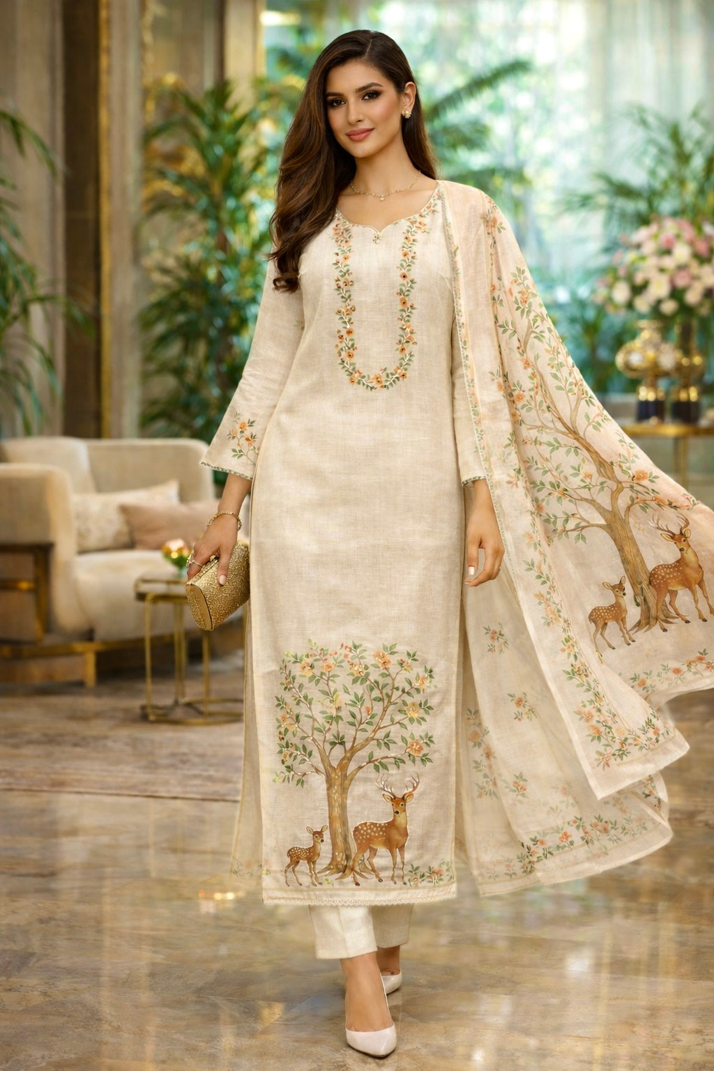 Vanraj Garden Kota Doria Embroidered Suit Set