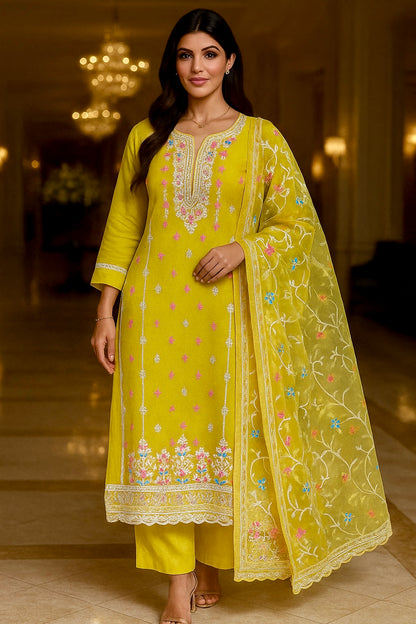 Zari Gulnaar Embroidered Suit Set