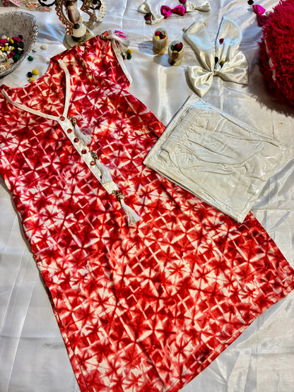 Gulnaar Satin Kurta Set