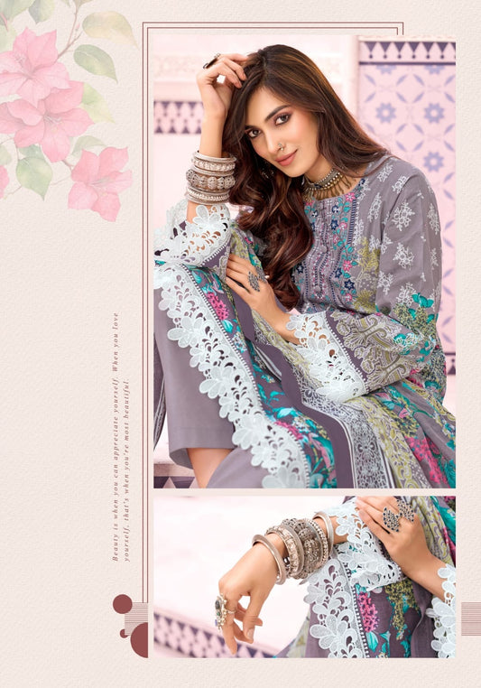 Zaria Grey Charm | Lawn Cotton Pakistani Suit Set